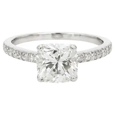Pre-owned Tiffany & Co Tiffany And Co 1.80 Carat Cushion Brilliant Diamond Platinum Engagement Ring In Multiple