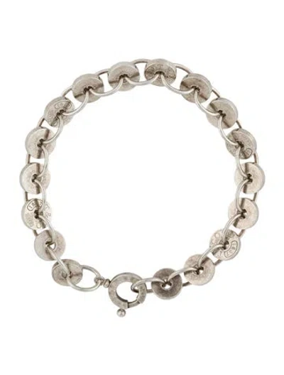 Pre-owned Tiffany & Co 1837 Circle Link Bracelet, 7" In Multi