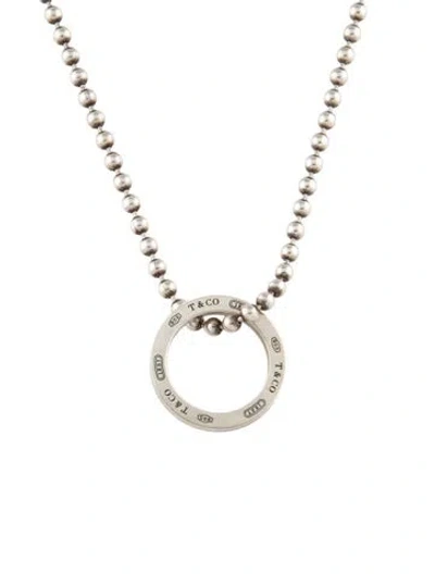 Pre-owned Tiffany & Co 1837 Circle Pendant Beaded Necklace, 24.25" In Multicolor
