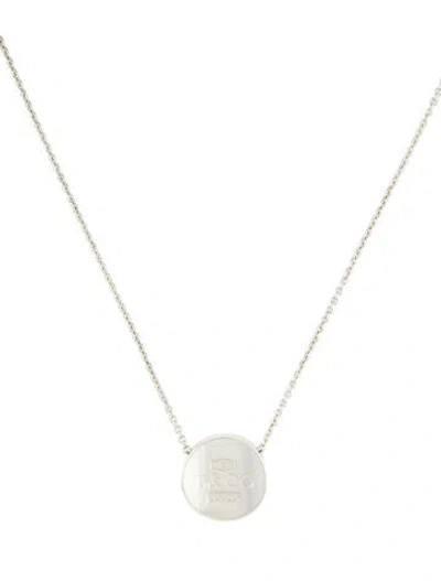 Pre-owned Tiffany & Co 1837 Concave Circle Pendant Necklace, 16" In Multi