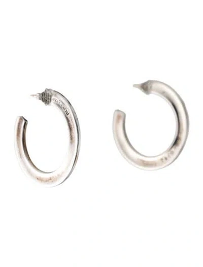 Pre-owned Tiffany & Co 1837 Flat Hoop Earrings In Multi