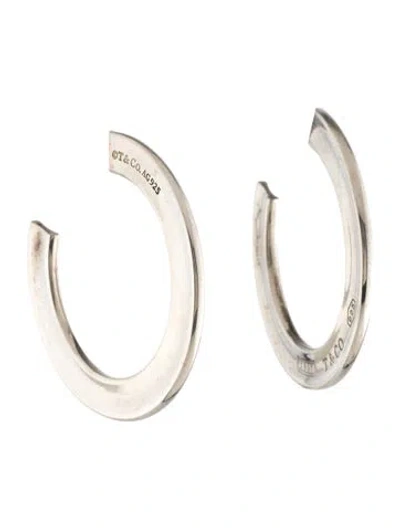 Pre-owned Tiffany & Co 1837 Flat Hoop Earrings In Multi