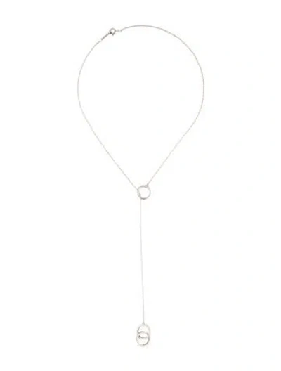 Pre-owned Tiffany & Co 1837 Interlocking Circles Lariat Necklace, 18" In Multi