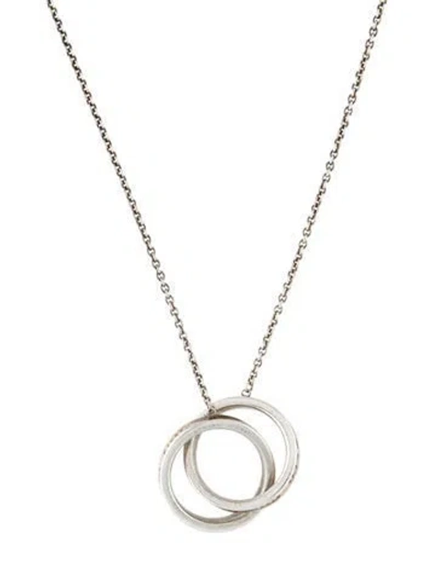 Pre-owned Tiffany & Co 1837 Interlocking Circles Pendant, 18" In Multi
