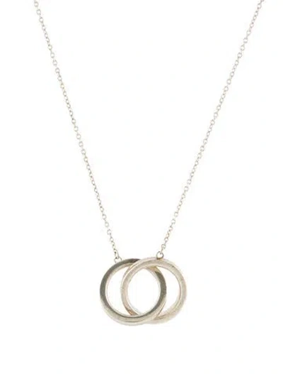Pre-owned Tiffany & Co 1837 Interlocking Circles Pendant Necklace, 19" In Multi