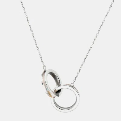 Pre-owned Tiffany & Co 1837 Interlocking Circles Sterling Silver Necklace