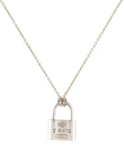 Pre-owned Tiffany & Co 1837 Lock Pendant Necklace, 15.5" In Multi