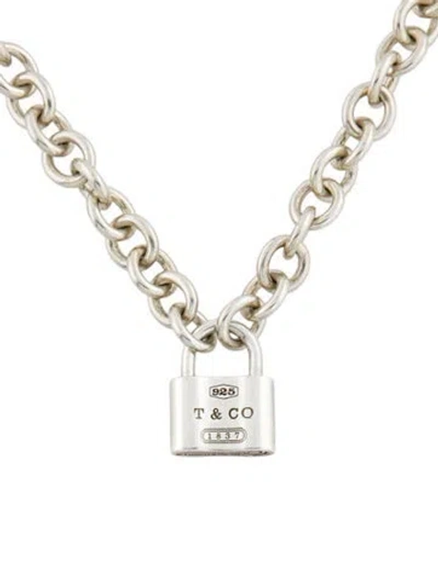 Pre-owned Tiffany & Co 1837 Lock Pendant Necklace, 16" In Multi