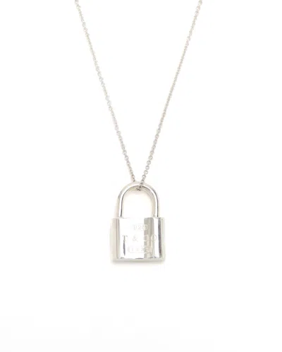 Tiffany & Co 1837 Lock Silver Necklace In Red