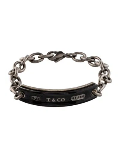 Pre-owned Tiffany & Co 1837 Maker's Gents Id Bracelet, 7.75" In Black