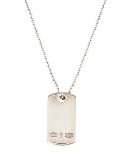 Pre-owned Tiffany & Co 1837® Makers I.d. Tag Pendant Necklace, 24" In Multi
