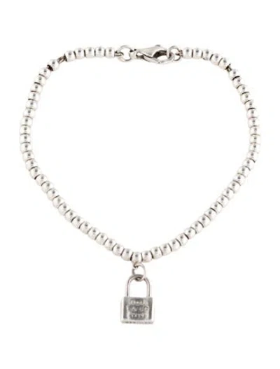 Pre-owned Tiffany & Co 1837 Mini Lock Charm Bracelet, 6.75" In Multi