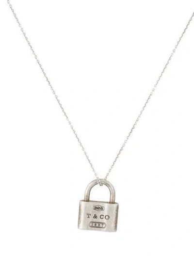 Pre-owned Tiffany & Co 1837 Padlock Pendant Necklace, 16.25" In Multi
