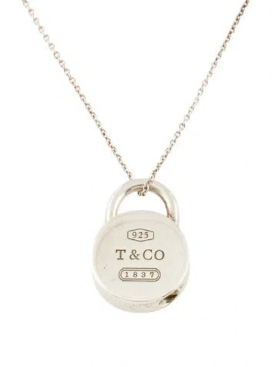 Pre-owned Tiffany & Co 1837 Round Padlock Pendant Necklace, 16" In Multi