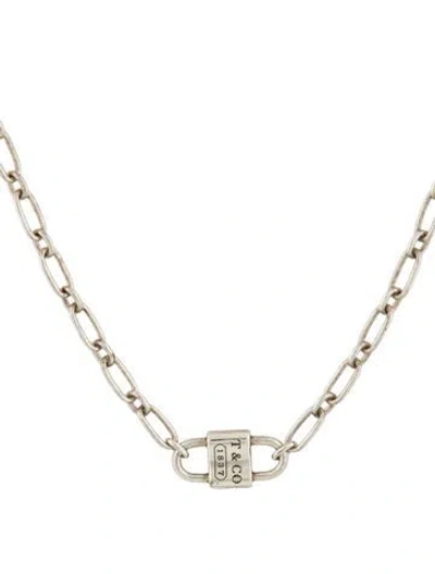 Pre-owned Tiffany & Co 1837 Small Double Lock Necklace, 18" In Multi
