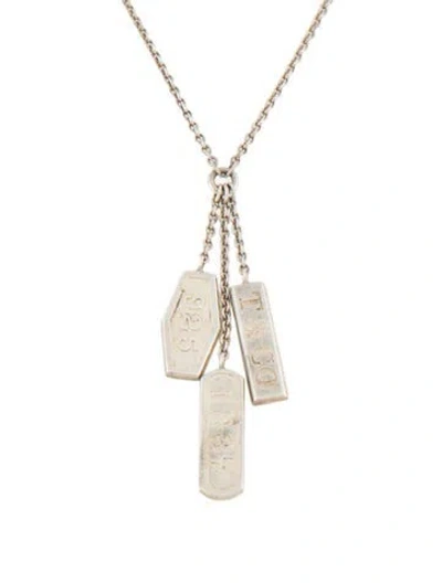 Pre-owned Tiffany & Co 1837 Triple Bar Lavalier Necklace, 16.5" In Multi