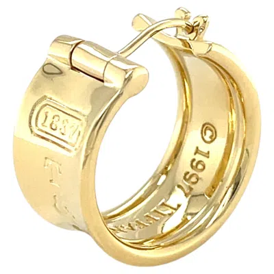 Pre-owned Tiffany & Co . 1837 Wide 18k Yellow Gold Hoop Earring Single Earring