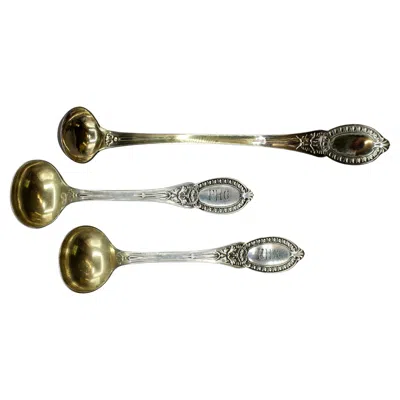 Pre-owned Tiffany & Co 1859  Sterling Silver Condiment Ladle And Master Salt Spoons
