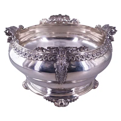 Pre-owned Tiffany & Co 1890s  Victorian Feather Leaf Centerpiece Sterling Silver Bowl 8 Pt.