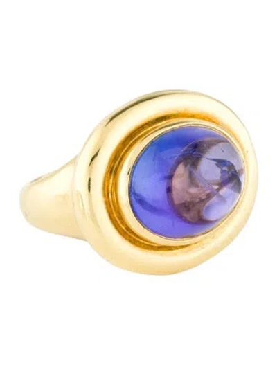 Pre-owned Tiffany & Co 18k 11.35ctw Tanzanite Cocktail Ring In Multi