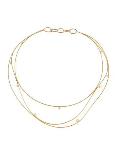 Pre-owned Tiffany & Co 18k 1.30ctw Diamond Wave Choker Necklace, 16" In Multi