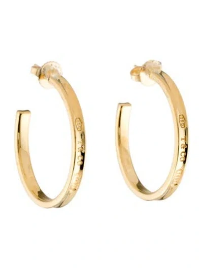 Pre-owned Tiffany & Co 18k 1837 Hoop Earrings In Multi