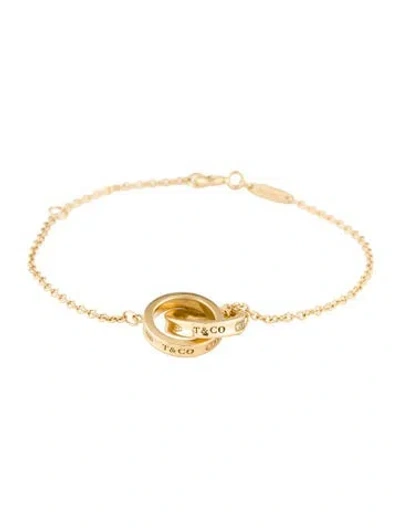 Pre-owned Tiffany & Co 18k 1837 Interlocking Circles Chain Bracelet, 7" In Multi