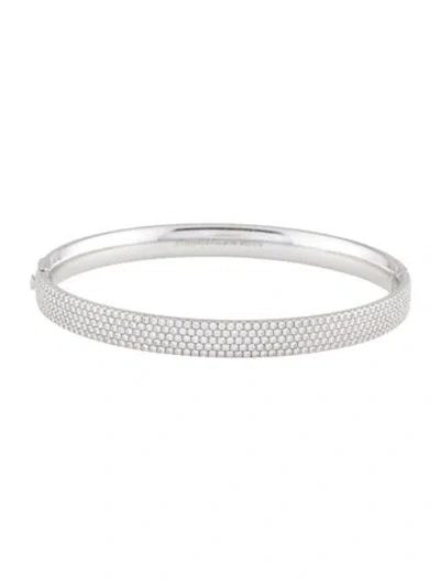 Pre-owned Tiffany & Co 18k 2.12ctw Diamond 5 Row Metro Bangle, 7" In Multi