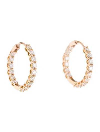 Pre-owned Tiffany & Co 18k 2.39ctw Diamond Hoop Earrings In Multi