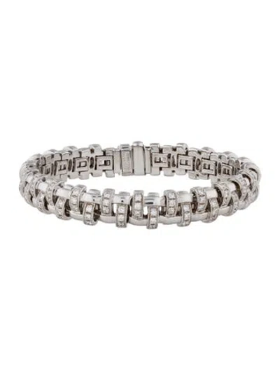 Pre-owned Tiffany & Co 18k 2.76ctw Diamond Woven Link Bracelet, 7" In Multi