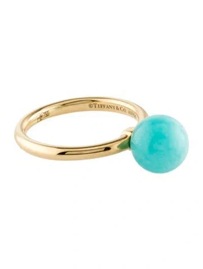 Pre-owned Tiffany & Co 18k Amazonite Cocktail Ring In Multi