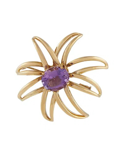 Tiffany & Co . 18k Amethyst Brooch (authentic Pre-loved) In Burgundy