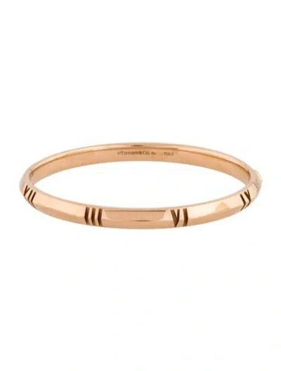 Pre-owned Tiffany & Co 18k Atlas Hinged Bangle Bracelet, 6" In Multi