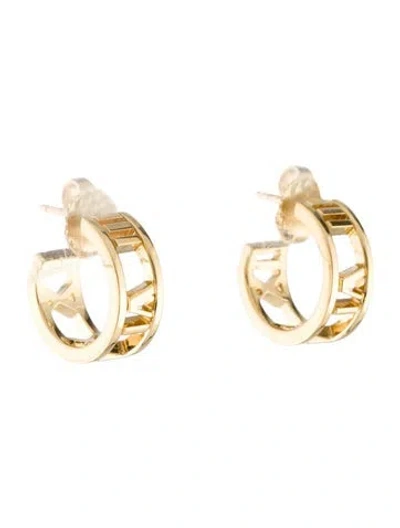 Pre-owned Tiffany & Co 18k Atlas Hoop Earrings In Multi