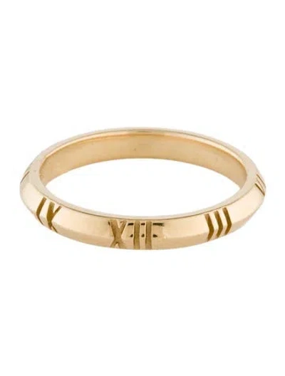 Pre-owned Tiffany & Co 18k Atlas X Closed Narrow Ring In Multi