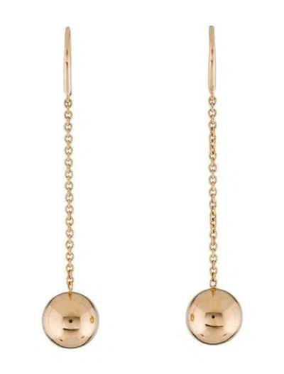 Pre-owned Tiffany & Co 18k Ball Chain Drop Earrings In Multi