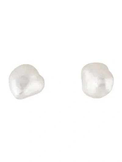 Pre-owned Tiffany & Co 18k Baroque Pearl Stud Earrings In Multi