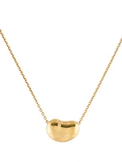 Pre-owned Tiffany & Co 18k Bean Design Pendant Necklace, 16" In Multi