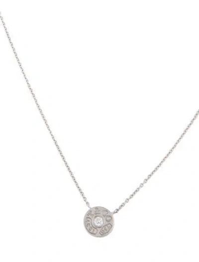 Pre-owned Tiffany & Co 18k Diamond 1837 Circle Pendant Necklace, 16.25" In Multi