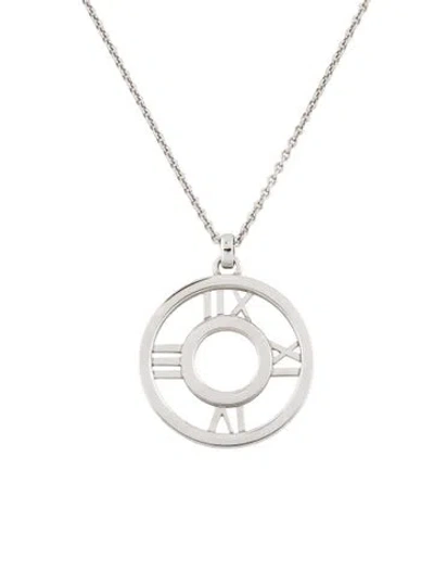 Pre-owned Tiffany & Co 18k Diamond Atlas Pendant Necklace, 16" In Multi