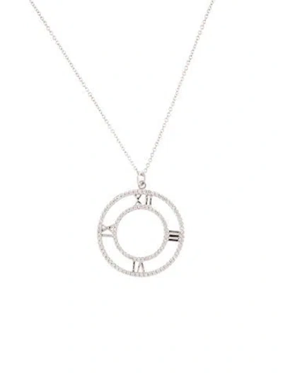 Pre-owned Tiffany & Co 18k Diamond Atlas Pendant Necklace, 16.25" In Multi