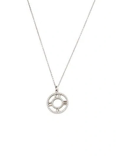 Pre-owned Tiffany & Co 18k Diamond Atlas Pendant Necklace, 19" In Multi