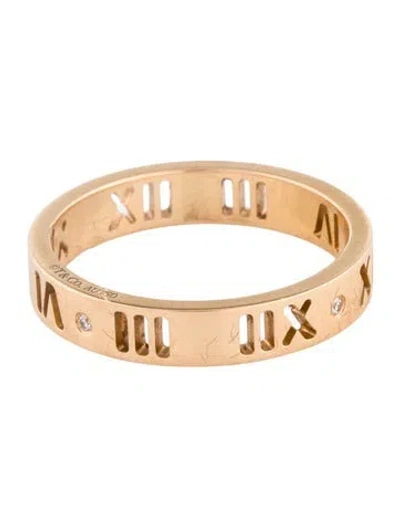 Pre-owned Tiffany & Co 18k Diamond Atlas Pierced Band In Multi