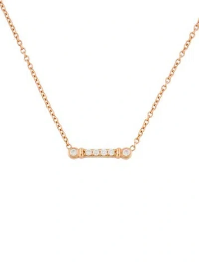 Pre-owned Tiffany & Co 18k Diamond Bar Pendant Necklace, 15.75" In Multi