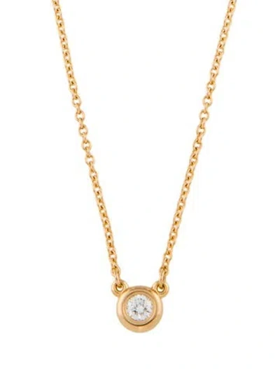 Pre-owned Tiffany & Co 18k Diamond By The Yard Pendant Necklace, 16" In Multi