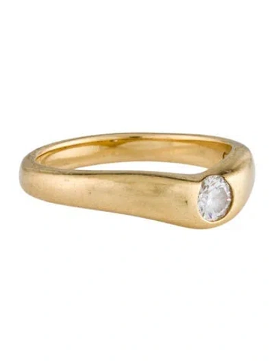 Pre-owned Tiffany & Co 18k Diamond Curved Band Ring In Multi