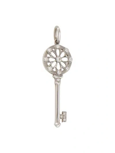 Pre-owned Tiffany & Co 18k Diamond Daisy Key Pendant In Multi