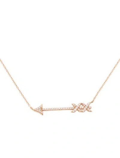 Pre-owned Tiffany & Co 18k Diamond Graffiti Arrow Pendant Necklace, 18" In Multi