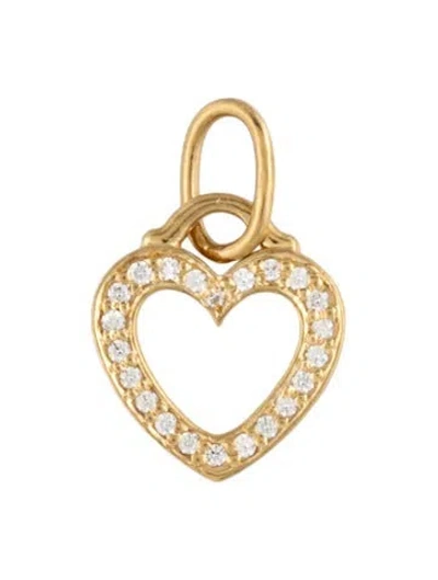 Pre-owned Tiffany & Co 18k Diamond Heart Charm In Multi