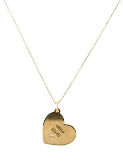 Pre-owned Tiffany & Co 18k Diamond Heart Pendant Necklace, 16" In Multi